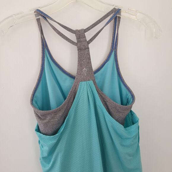 Ivivva Double Dutch Tank Blue Gray Racerback Built in Bra Strappy Girls 14 - Picture 6 of 11